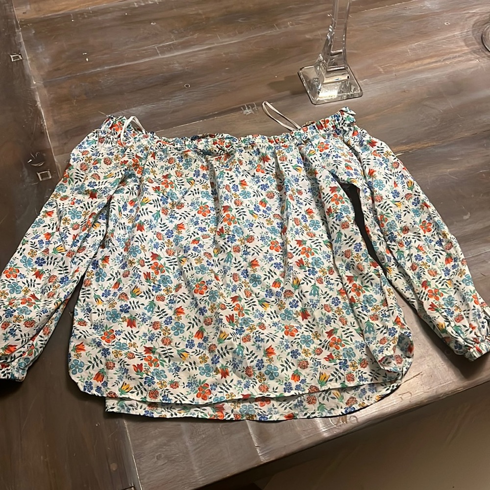 J Crew x Liberty Off Shoulder Top 10